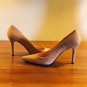 Stuart Weitzman Nude Leather Pointed Heels